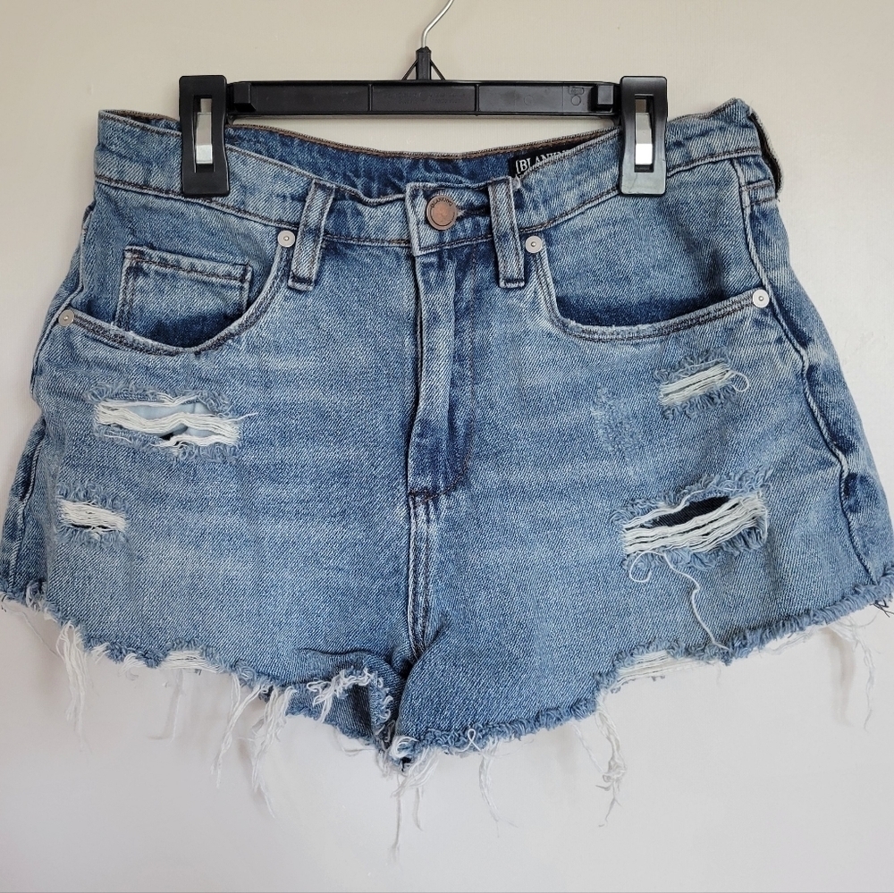 Blank NYC Barrow Vintage High-Rise Distressed Shorts Size 27
